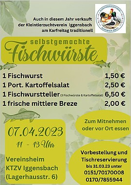Banner Fischwurst Verkauf