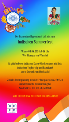 Banner Indisches Sommerfest