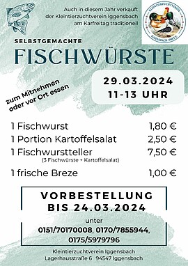 Banner Fischwurstverkauf an Karfreitag